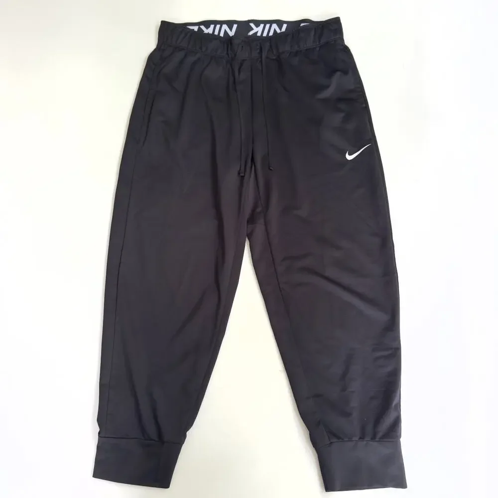 Nike Dri-FIT Mens M Black Joggers Running Sweatpants Warm Drawstring Athletic